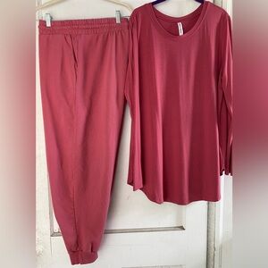 Zenana French Terry Cotton Drawstring Jogger & Matching Zenana Premium LS Top